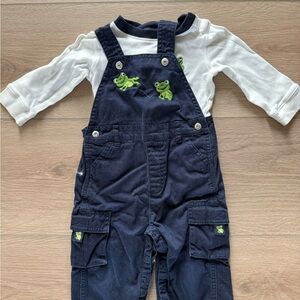 Gymboree Navy Overalls with Frog Details
